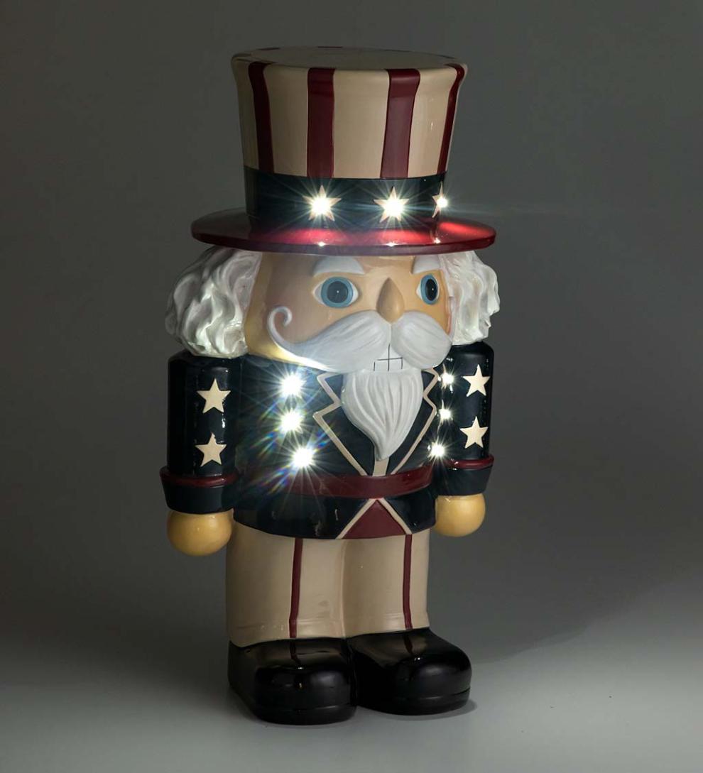 Plow & Hearth Home Accents Indoor Living Indoor/Outdoor Lighted Uncle Sam Shorty Statue