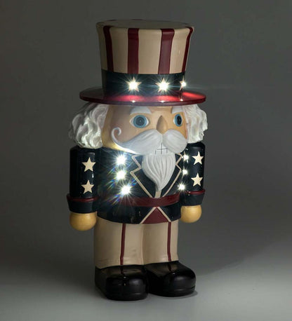 Plow & Hearth Home Accents Indoor Living Indoor/Outdoor Lighted Uncle Sam Shorty Statue