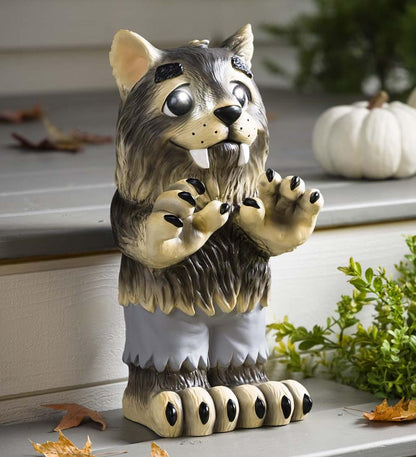 Plow & Hearth Home Accents Indoor Living Indoor/Outdoor Lighted Werewolf Shorty Halloween Statue