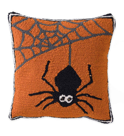Plow & Hearth Home Accents Indoor Living Indoor/Outdoor Polypropylene Lighted Spider Web Throw Pillow