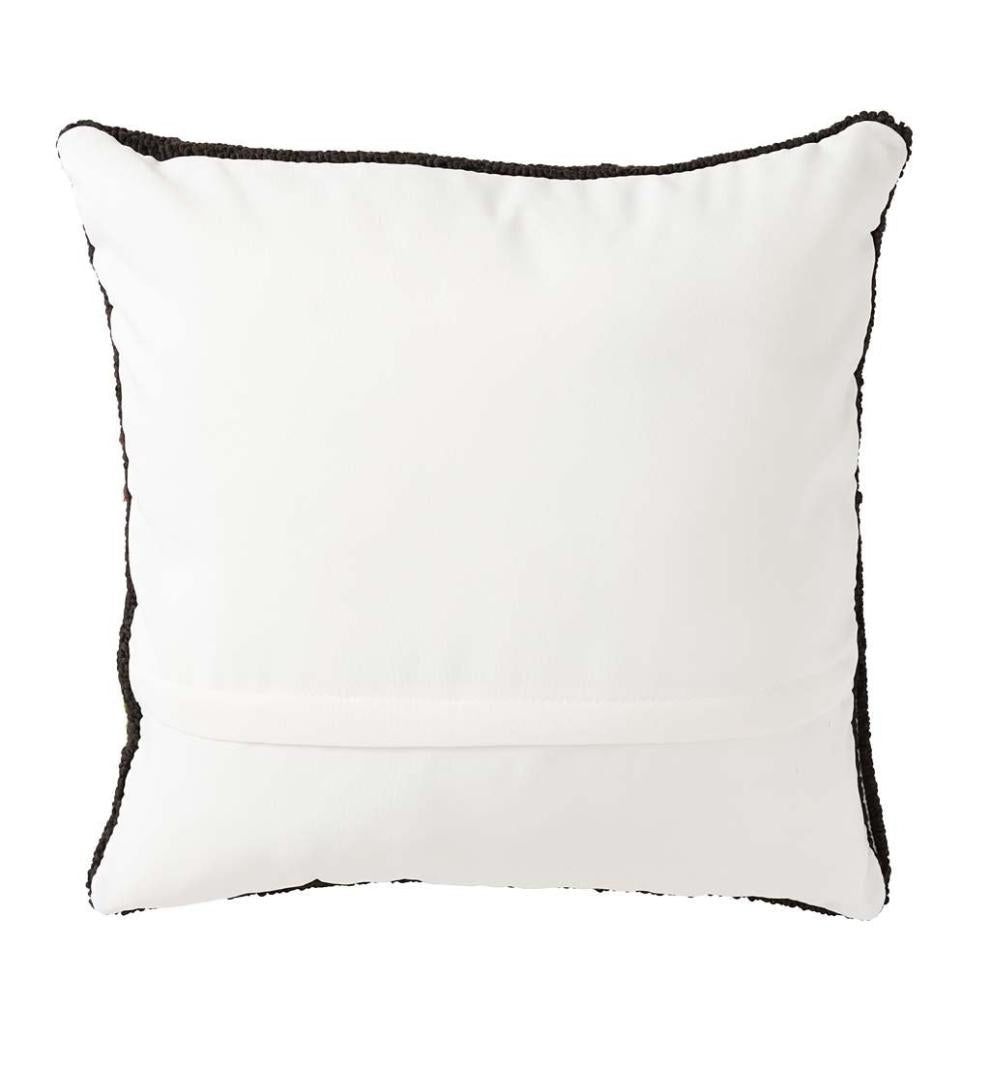 Plow & Hearth Home Accents Indoor Living Indoor/Outdoor Scattered Leaves Hand Hooked Polypropylene Throw Pillow