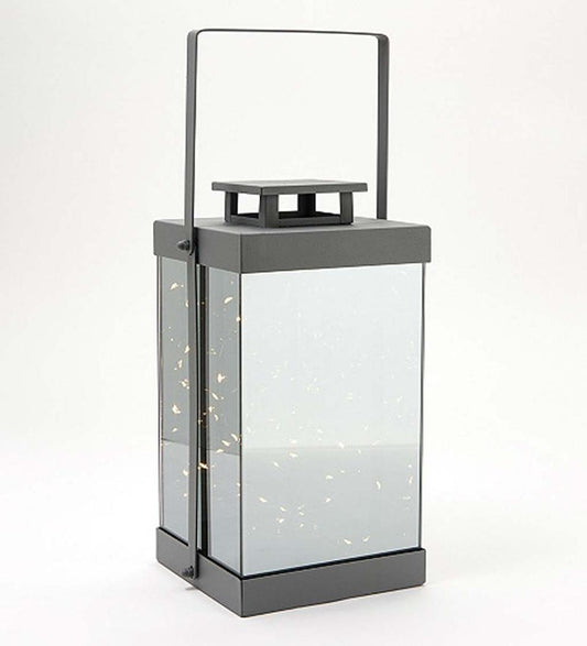 Plow & Hearth Home Accents Indoor Living Led Mirror Lantern - Gray
