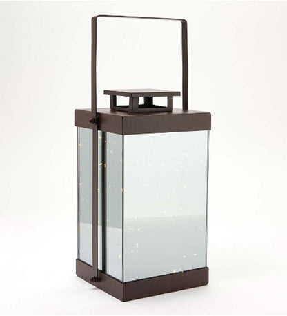 Plow & Hearth Home Accents Indoor Living Led Mirror Lantern - Gray