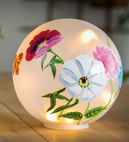 Plow & Hearth Home Accents Indoor Living Led Vivid Bouquet Lighted Globes, Set Of 2