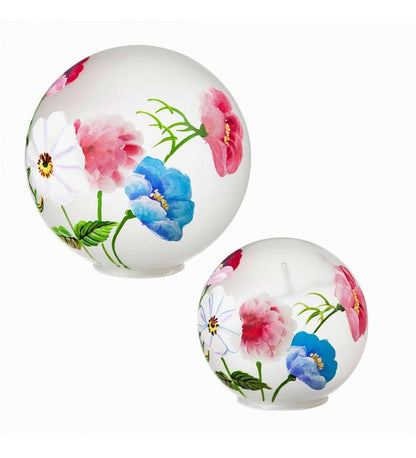 Plow & Hearth Home Accents Indoor Living Led Vivid Bouquet Lighted Globes, Set Of 2