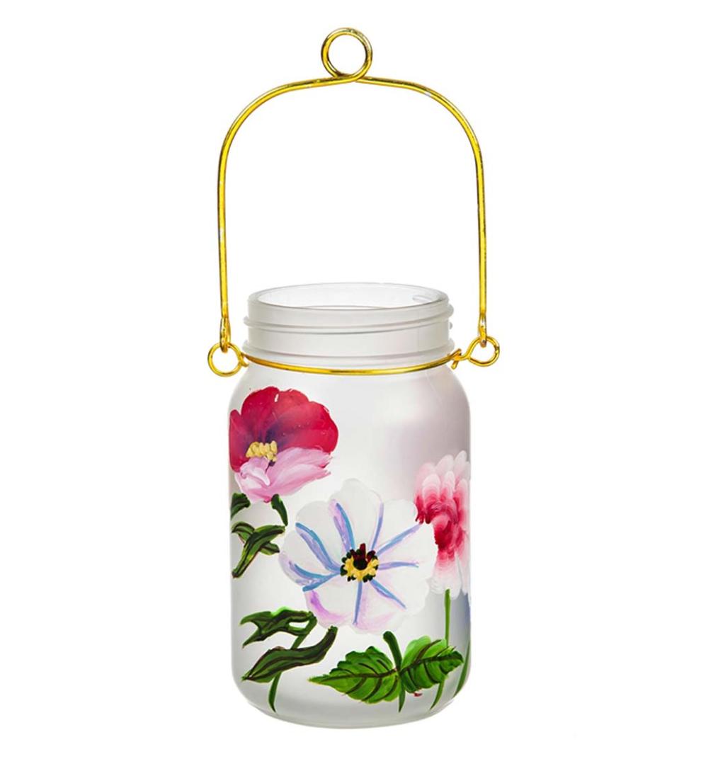Plow & Hearth Home Accents Indoor Living Led Vivid Bouquet Mason Jar Lantern