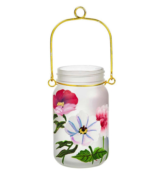 Plow & Hearth Home Accents Indoor Living Led Vivid Bouquet Mason Jar Lantern