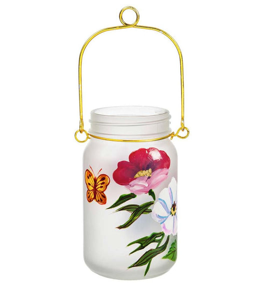 Plow & Hearth Home Accents Indoor Living Led Vivid Bouquet Mason Jar Lantern