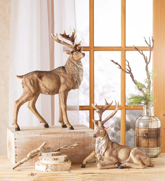 Plow & Hearth Home Accents Indoor Living Lifelike Elk Sculptures