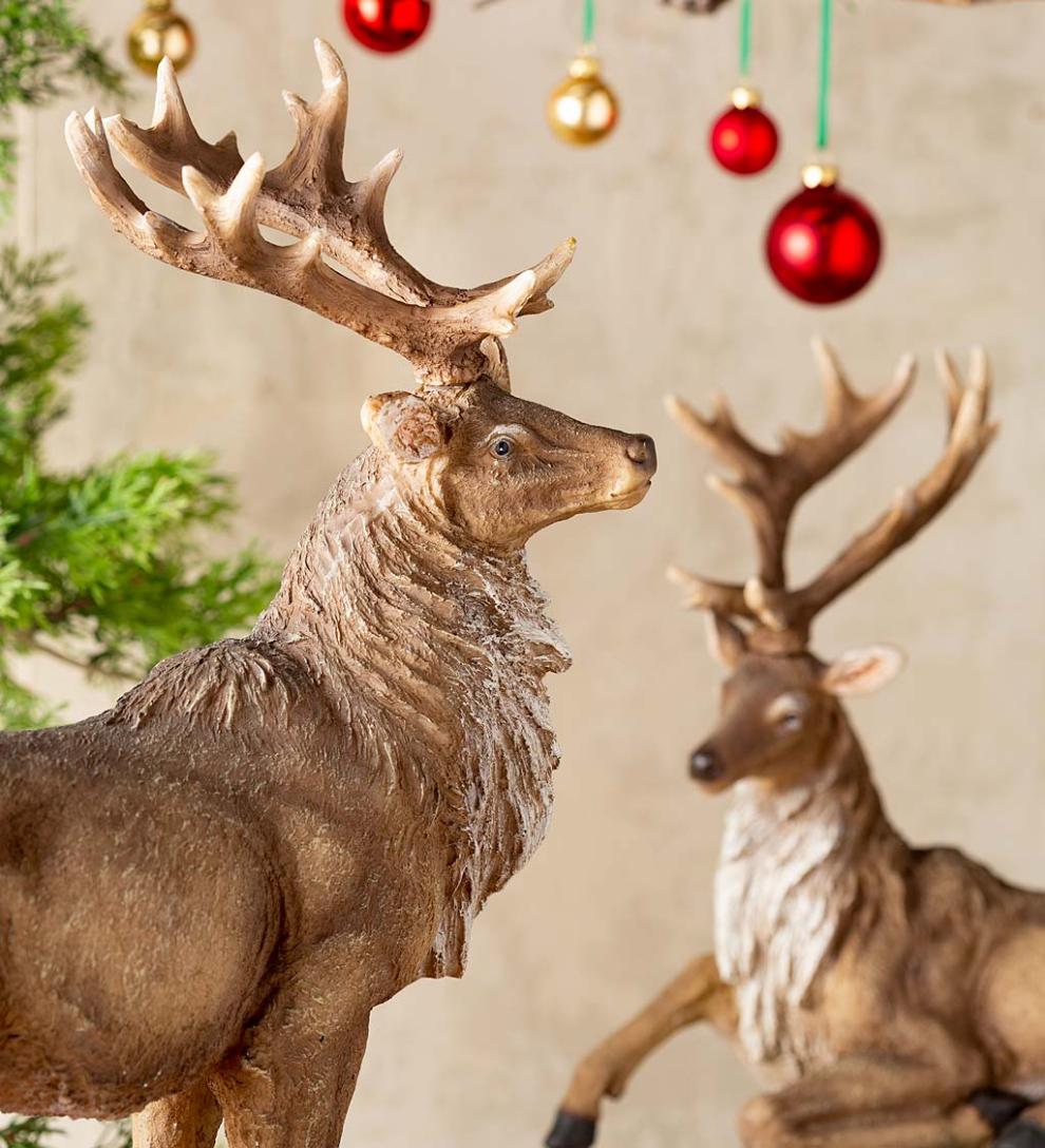 Plow & Hearth Home Accents Indoor Living Lifelike Elk Sculptures