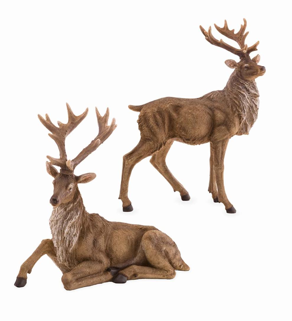 Plow & Hearth Home Accents Indoor Living Lifelike Elk Sculptures