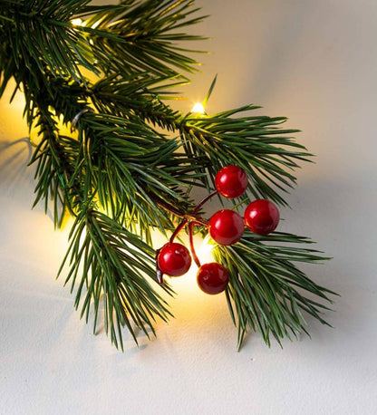 Plow & Hearth Home Accents Indoor Living Lighted Faux Greenery Snowflake Holiday Accent