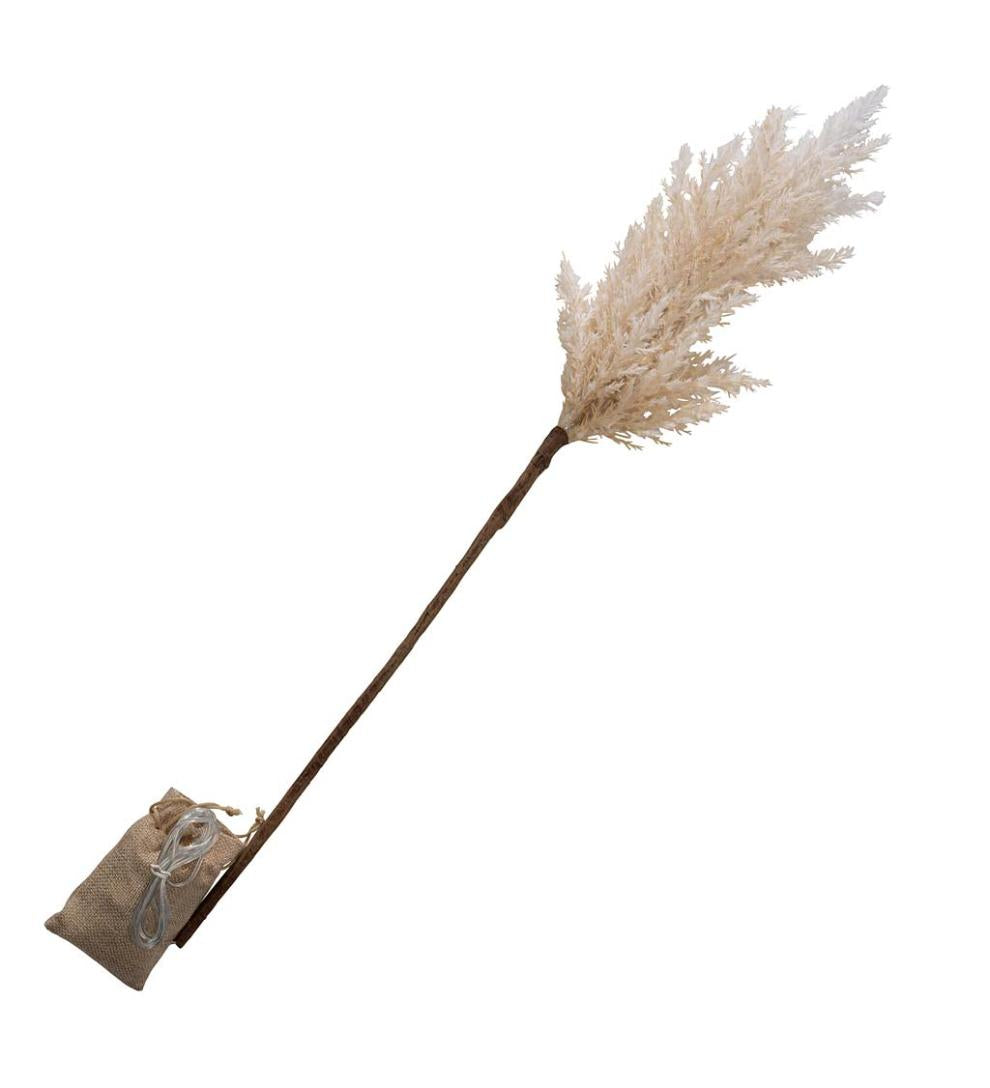 Plow & Hearth Home Accents Indoor Living Lighted Faux Pampas Grass Branches, Set Of 2 - Caramel