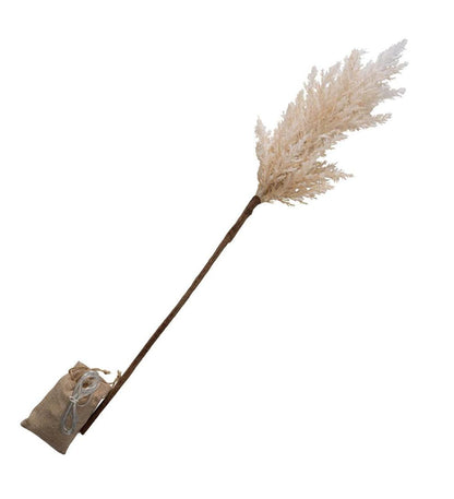 Plow & Hearth Home Accents Indoor Living Lighted Faux Pampas Grass Branches, Set Of 2 - Caramel