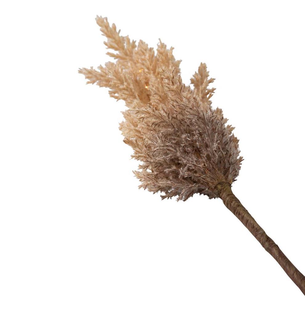 Plow & Hearth Home Accents Indoor Living Lighted Faux Pampas Grass Branches, Set Of 2 - Caramel