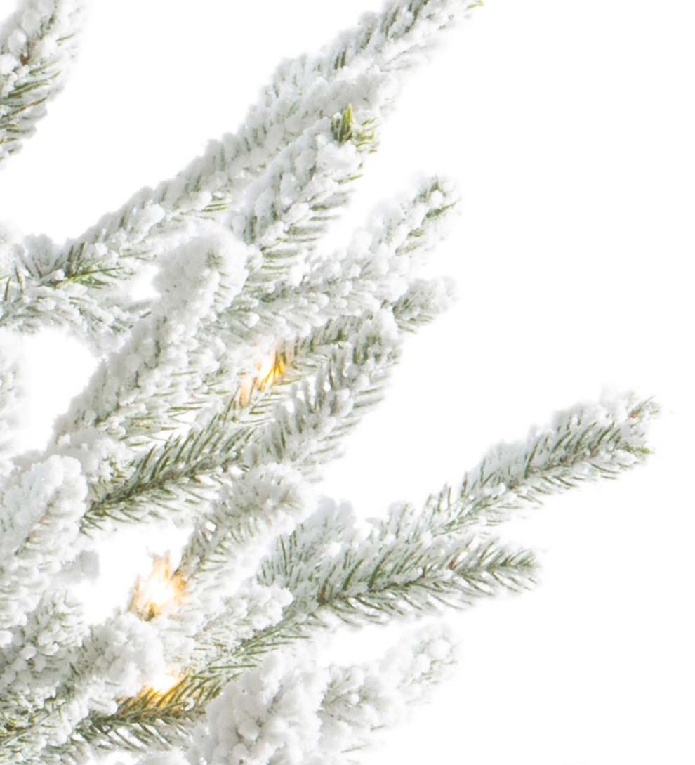 Plow & Hearth Home Accents Indoor Living Lighted Potted Snow-Dusted Norway Spruce
