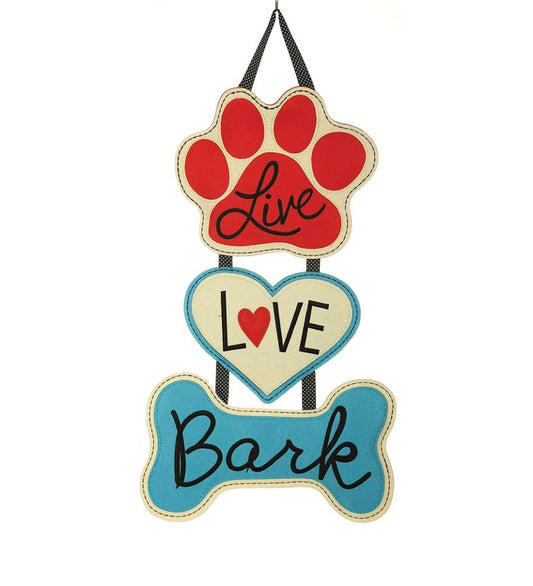 Plow & Hearth Home Accents Indoor Living Live Love Bark Felt Door Decor