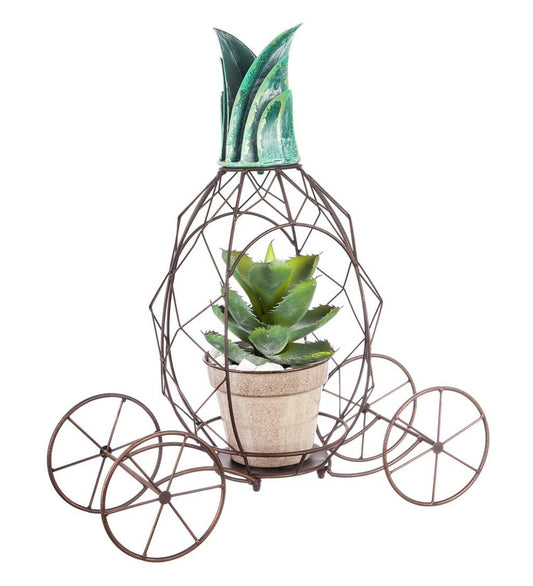 Plow & Hearth Home Accents Indoor Living Metal Pineapple Plant Stand