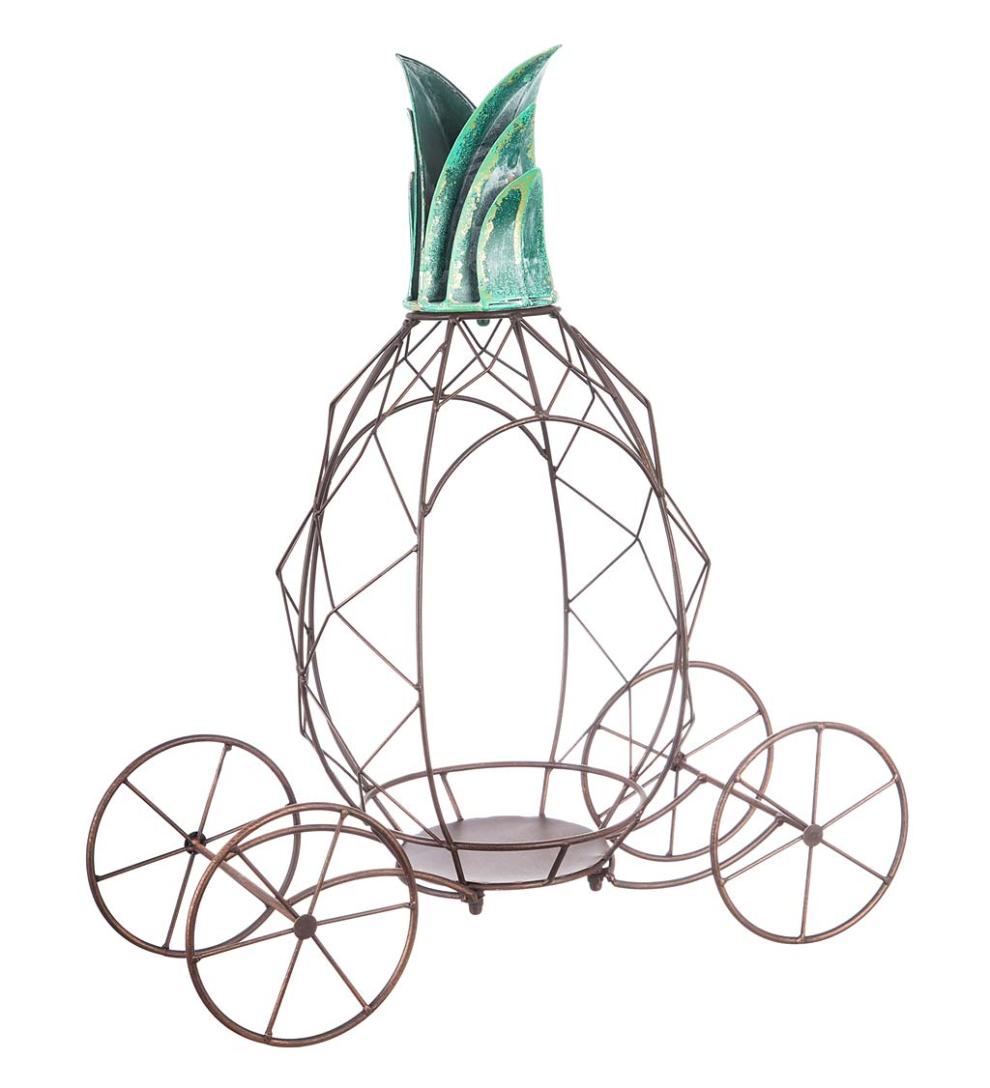 Plow & Hearth Home Accents Indoor Living Metal Pineapple Plant Stand