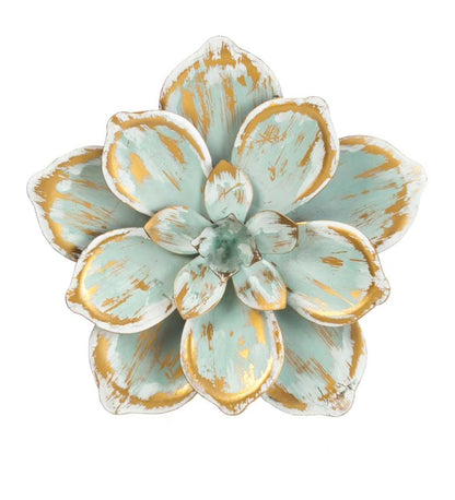 Plow & Hearth Home Accents Indoor Living Metal Succulent Wall Flowers, Set Of 2