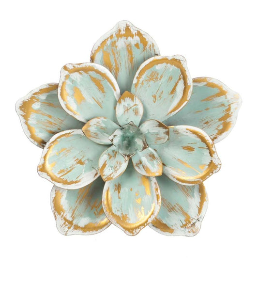Plow & Hearth Home Accents Indoor Living Metal Succulent Wall Flowers, Set Of 2