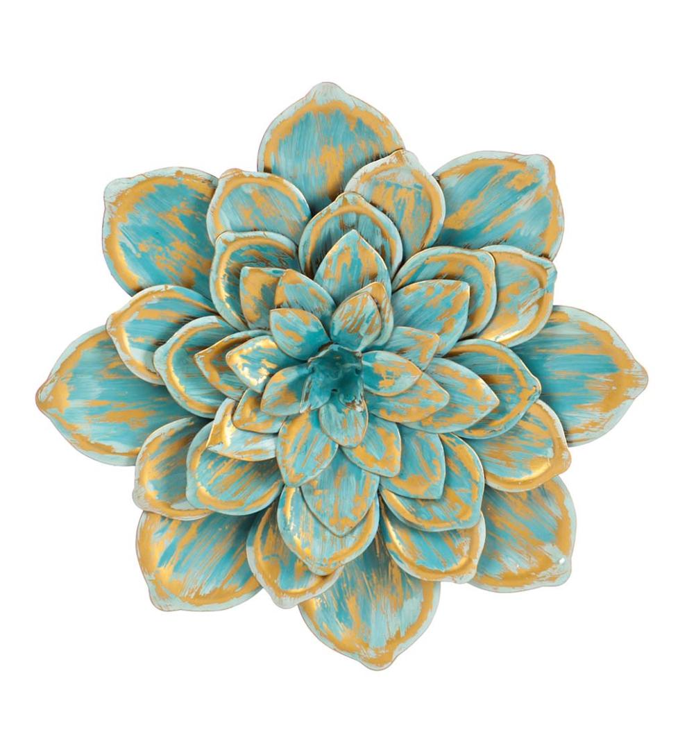 Plow & Hearth Home Accents Indoor Living Metal Succulent Wall Flowers, Set Of 2