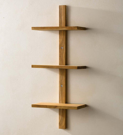 Plow & Hearth Home Accents Indoor Living Mini Teak Wall Shelf