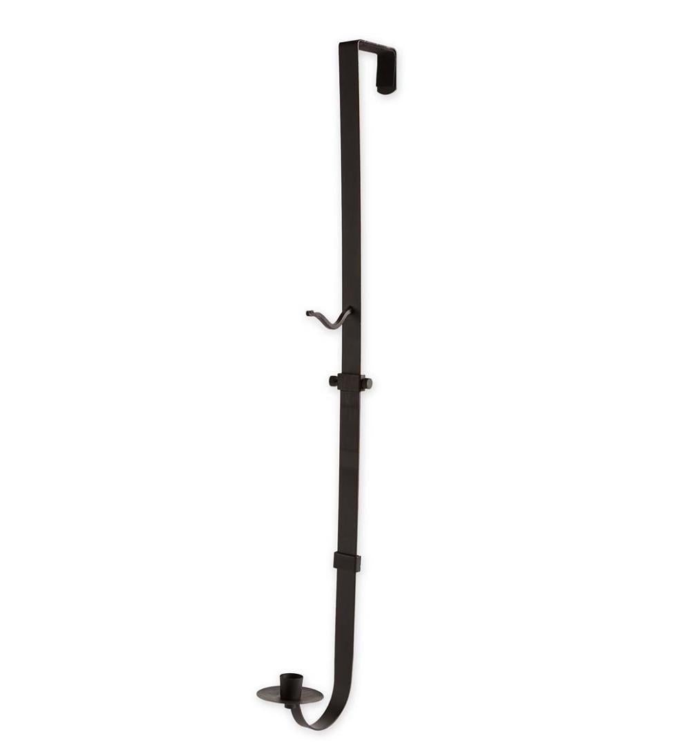 Plow & Hearth Home Accents Indoor Living Over-Door Adjustable Wreath Hanger With Candle Holder