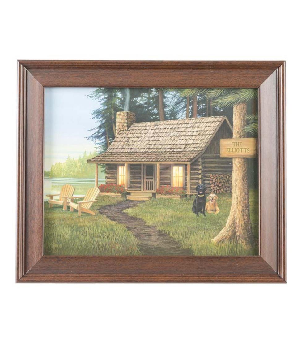 Plow & Hearth Home Accents Indoor Living Personalized Cabin Framed Print