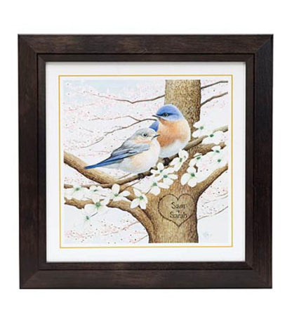 Plow & Hearth Home Accents Indoor Living Personalized Framed Bluebird Print