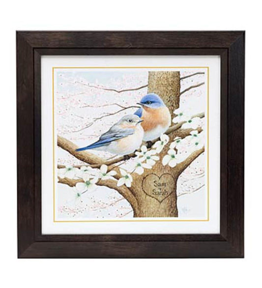 Plow & Hearth Home Accents Indoor Living Personalized Framed Bluebird Print