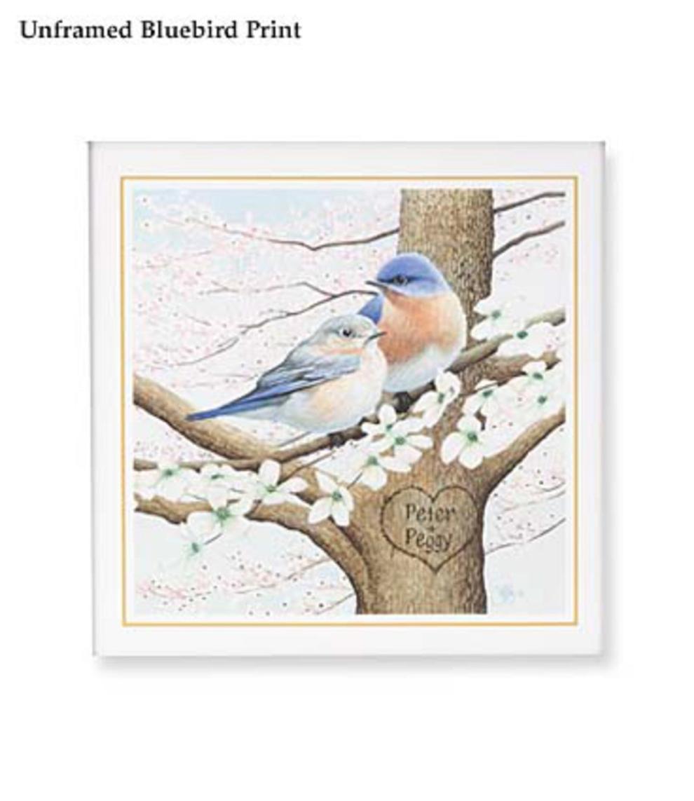 Plow & Hearth Home Accents Indoor Living Personalized Framed Bluebird Print