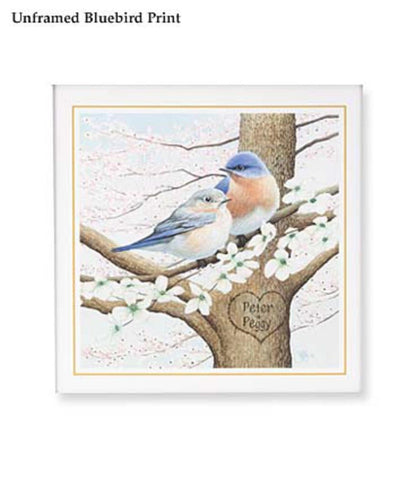 Plow & Hearth Home Accents Indoor Living Personalized Framed Bluebird Print