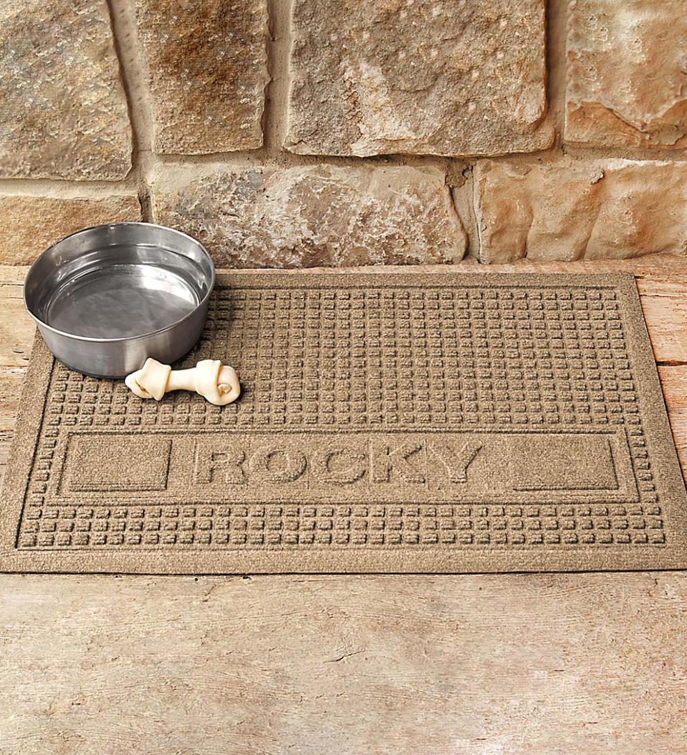 Plow & Hearth Home Accents Indoor Living Personalized Waterhog Squares Pet Doormat