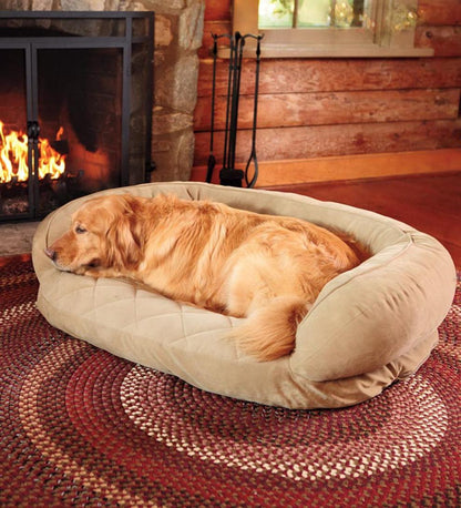 Plow & Hearth Home Accents Indoor Living Quilted Pet Bed With Bolster Back