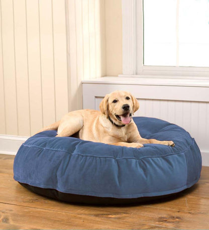 Plow & Hearth Home Accents Indoor Living Round Tufted Plush Velvet Pet Bed