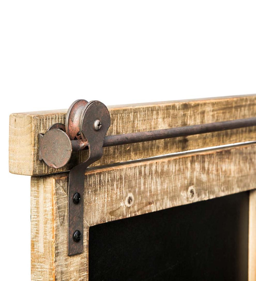 Plow & Hearth Home Accents Indoor Living Rustic Barn Door Chalk Board Message Center