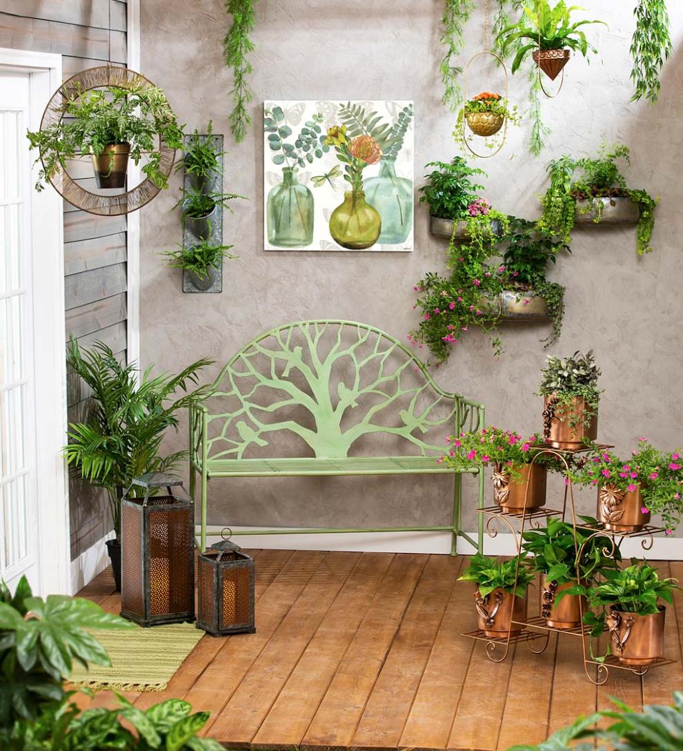 Plow & Hearth Home Accents Indoor Living Rustic Metal Wall Planters, Set Of 3
