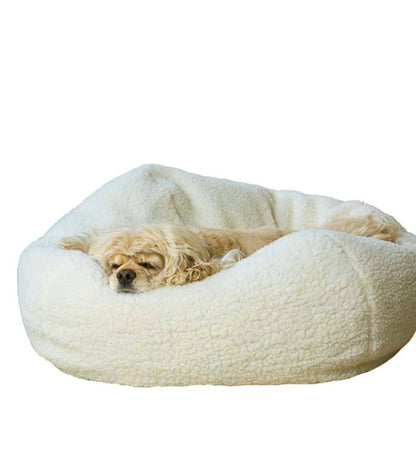 Plow & Hearth Home Accents Indoor Living Sherpa Puff Ball Pet Bed