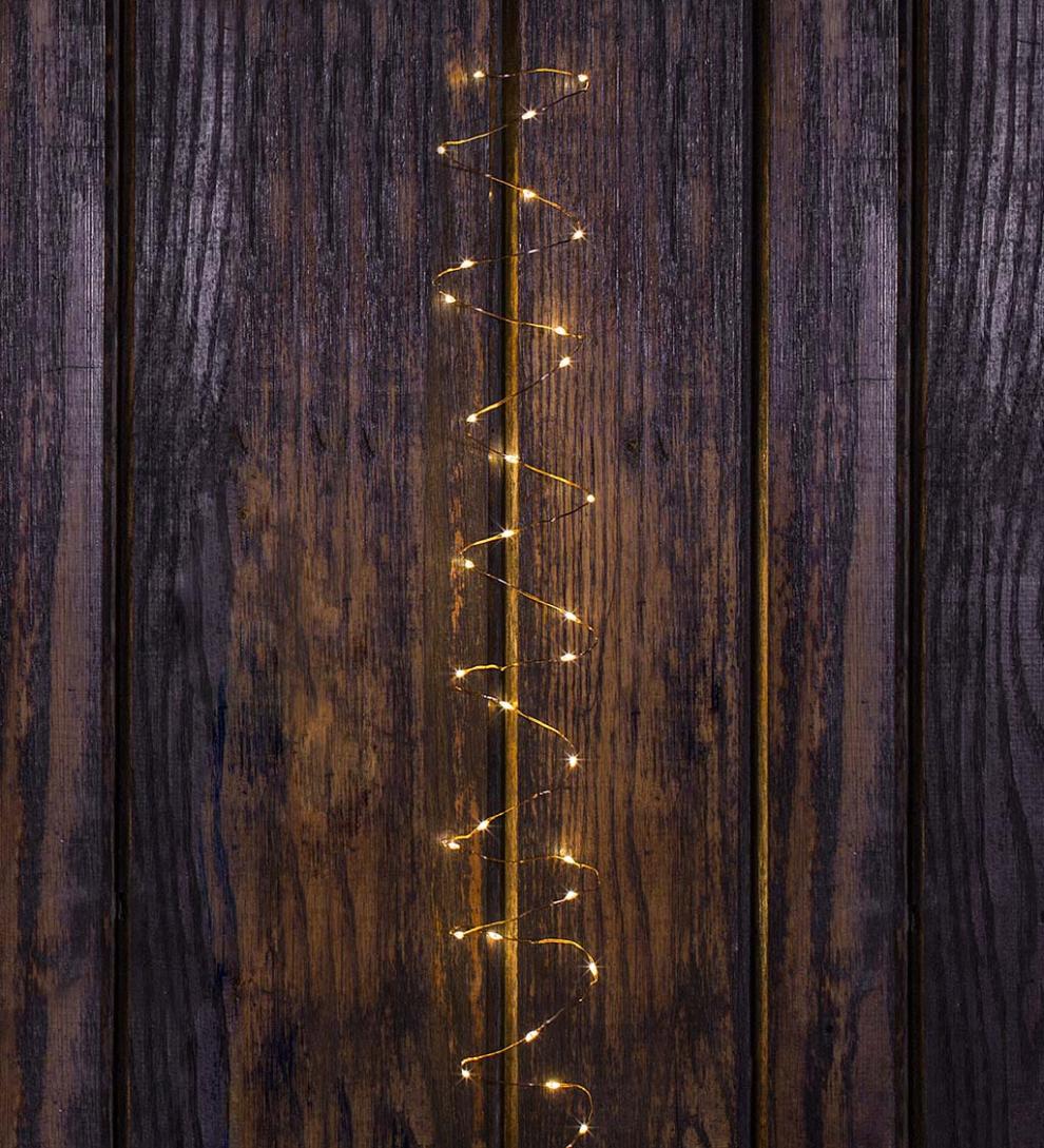 Plow & Hearth Home Accents Indoor Living String Lights With 60 Warm White Leds On Copper Wire