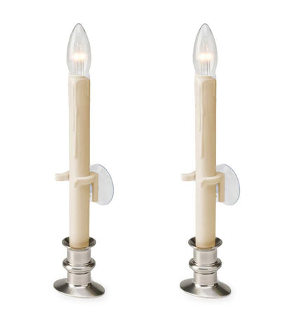 Plow & Hearth Home Accents Indoor Living Suction Cup Window Candle Set With Timer And Remote