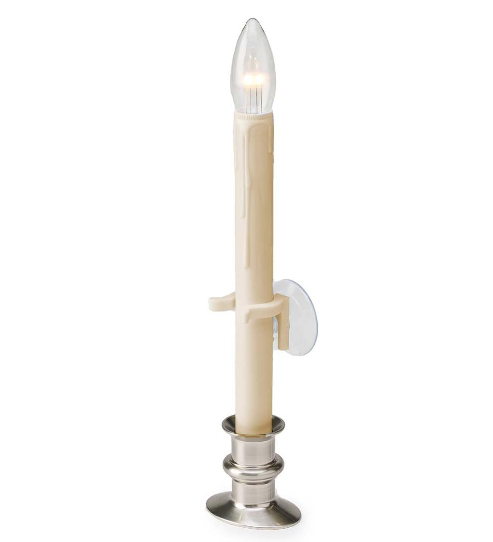 Plow & Hearth Home Accents Indoor Living Suction Cup Window Candle Set With Timer And Remote