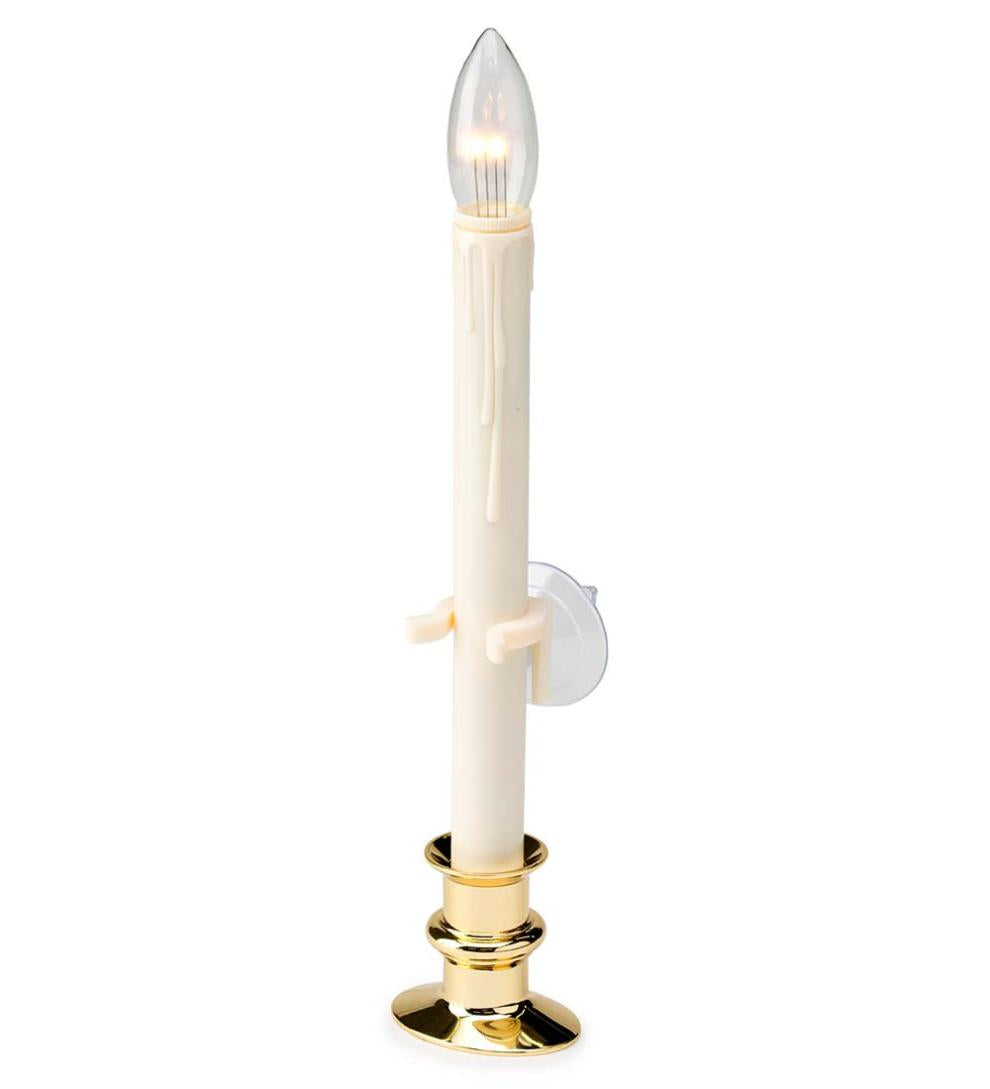 Plow & Hearth Home Accents Indoor Living Suction Cup Window Candle Set With Timer And Remote