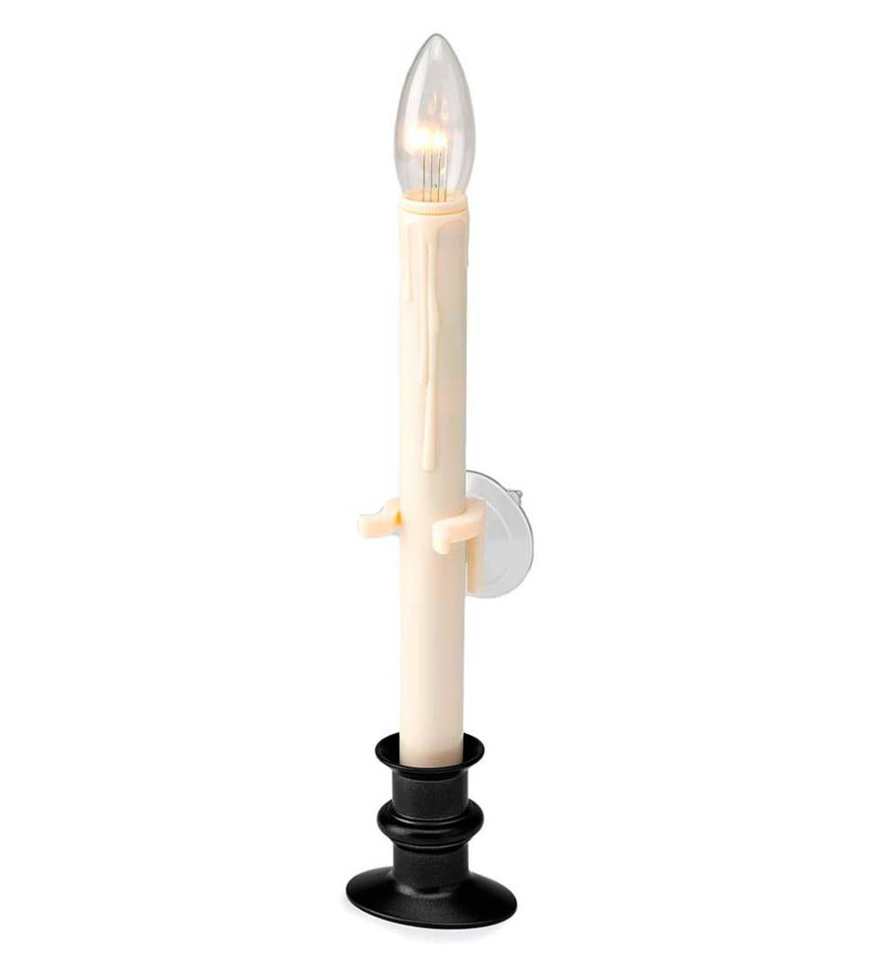 Plow & Hearth Home Accents Indoor Living Suction Cup Window Candle Set With Timer And Remote