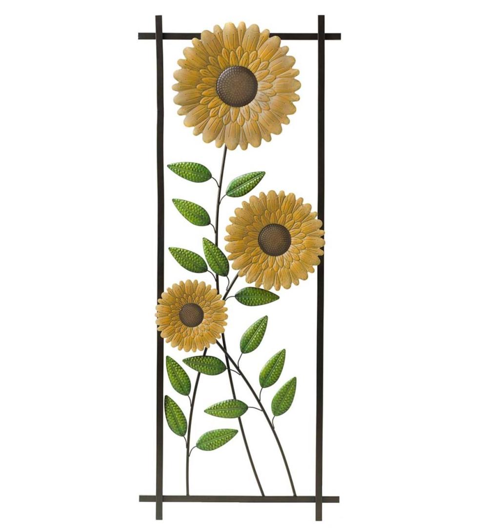 Plow & Hearth Home Accents Indoor Living Sunflower Garden Metal Trellis/Wall Art
