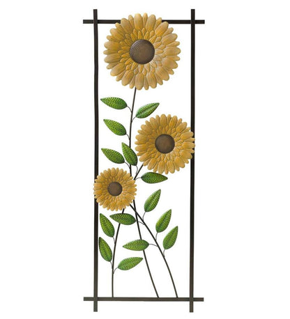Plow & Hearth Home Accents Indoor Living Sunflower Garden Metal Trellis/Wall Art