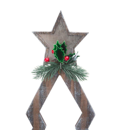 Plow & Hearth Home Accents Indoor Living Tabletop Lighted Wooden Christmas Trees, Set Of 2