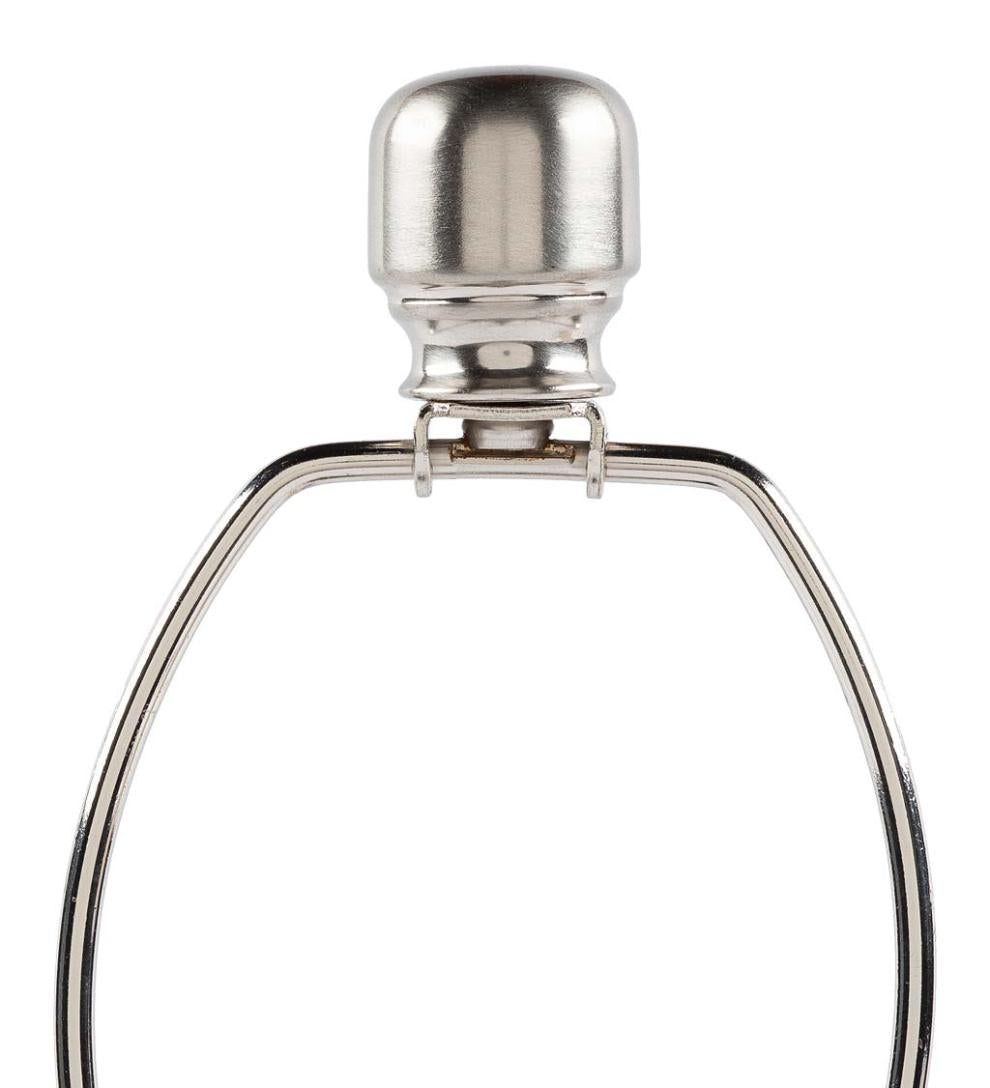 Plow & Hearth Home Accents Indoor Living Textured Bubble Glass Table Lamp With Beige Linen Shade