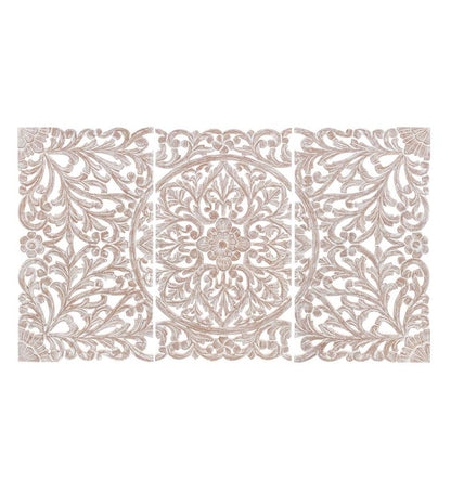 Plow & Hearth Home Accents Indoor Living Three Panel White Washed Floral Wall Art