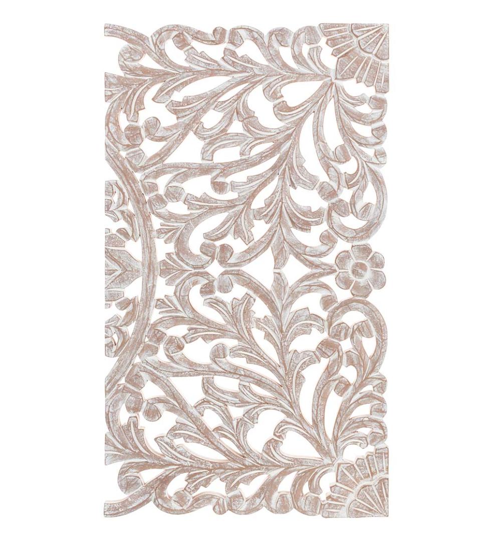 Plow & Hearth Home Accents Indoor Living Three Panel White Washed Floral Wall Art